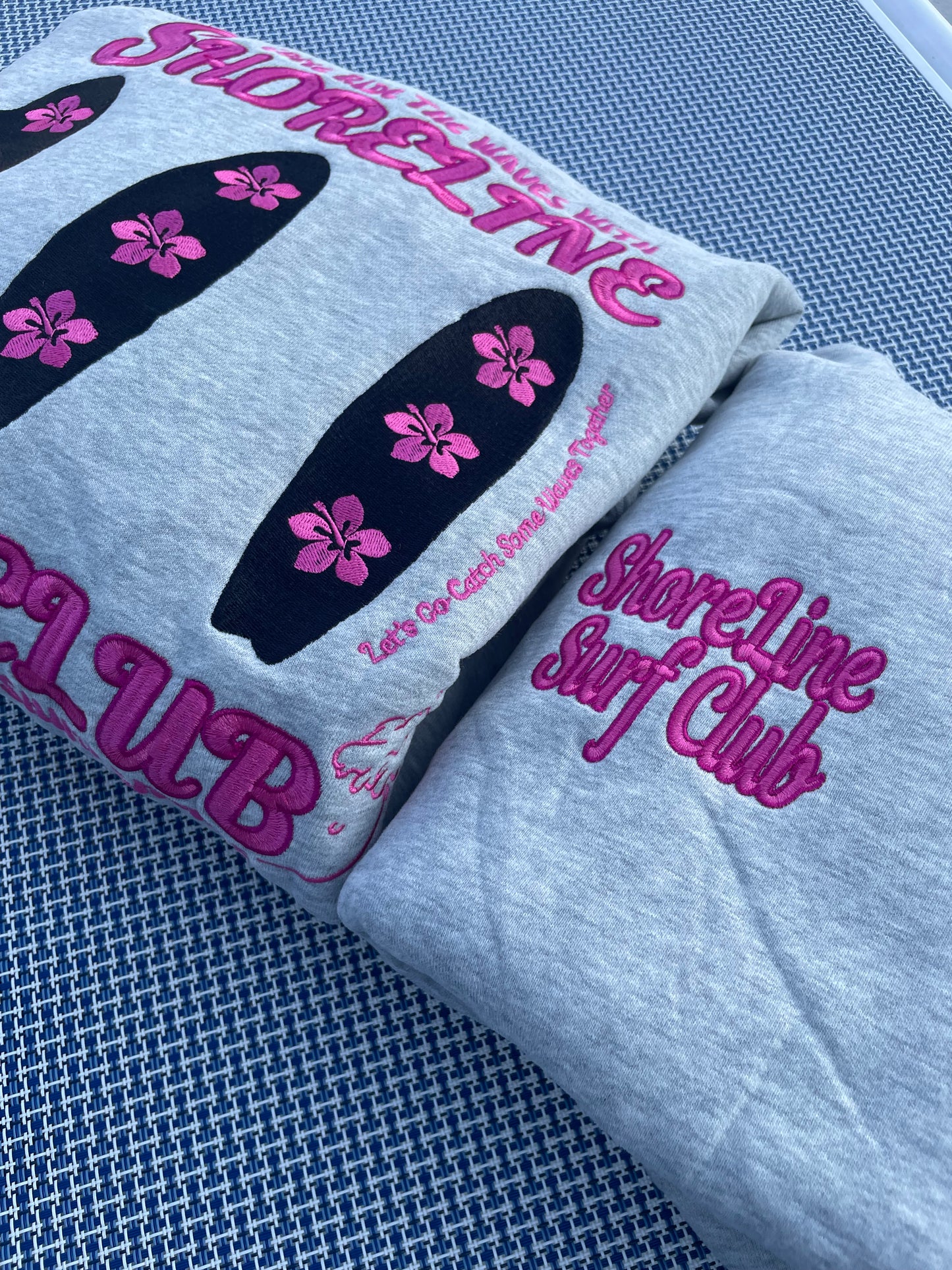 "Shoreline Surf Club" Hoodie In Grey