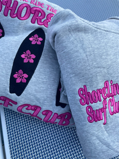 "Shoreline Surf Club" Hoodie In Grey